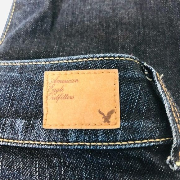 American Eagle Outfitters Dark Blue Straight Leg Jeans - Picture 8 of 9